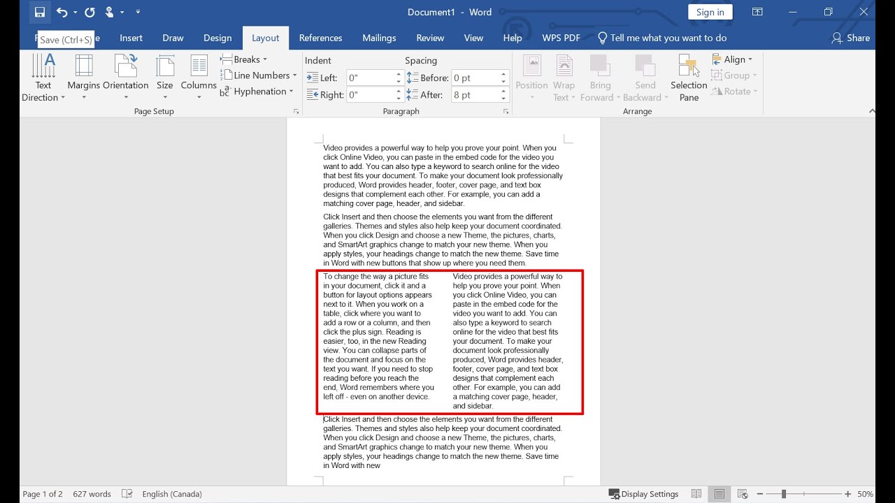 How to insert columns into ms word 365 youtube