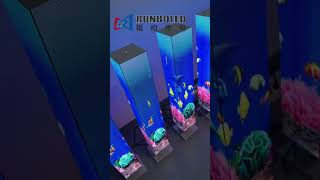 Floor standing 4 sides cubic led screen display