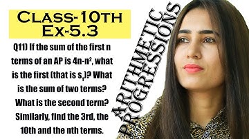 Class-10th Ex-5.3 Q11 If the sum of the first n terms of an AP is 4n-n2 , what is the first term ?
