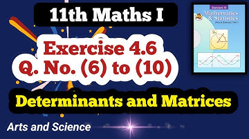 Class 11th Maths Exercise 4.6  Q No (6) to (10) | Determinants and Matrices