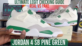 ULTIMATE LEGIT CHECK GUIDE | HAVE THEY FINALLY PERFECTED THE JORDAN 4 SB PINE GREEN? | REAL VS FAKE