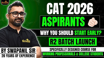CAT 2026 Prep Starts NOW! | R2 Batch for Working Professionals & Students 💥