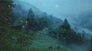 Perfect Rain Sounds - Heavy Rainstorm & Thunder in the Misty Mountain Forest for Sleep & Study