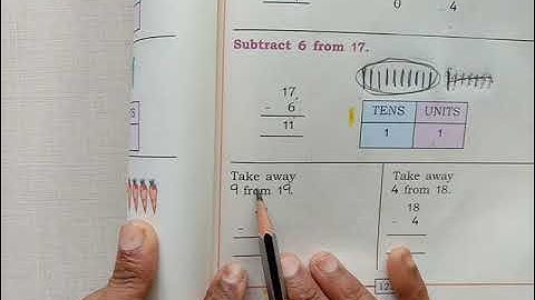 Josco school: Mrs. Sangeetha: class1: Maths: chapter-11, subtraction ( difference not more than 20)
