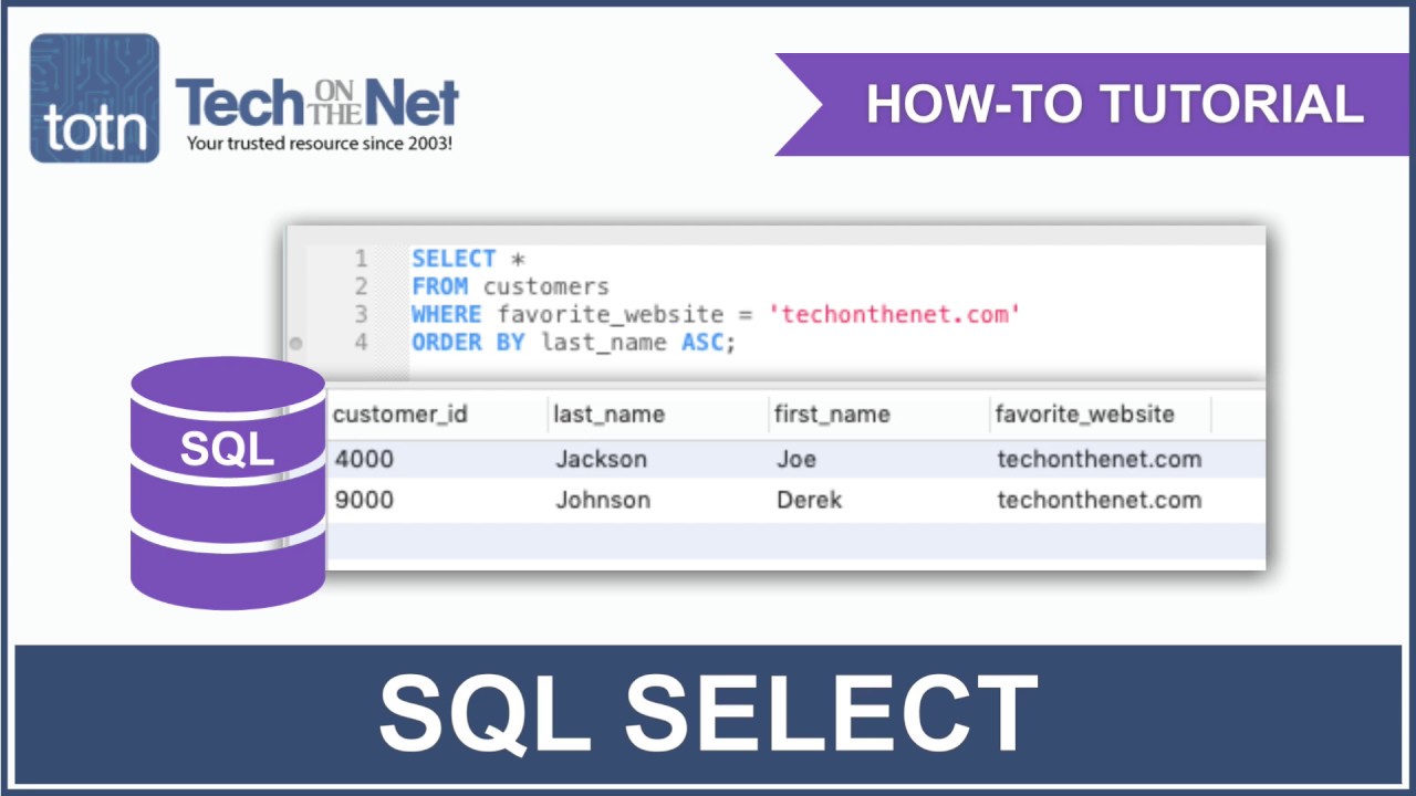 คําสั่ง select sql แบบมีเงื่อนไข  New 2022  How to use the SQL SELECT Statement