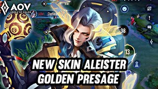 NEW SKIN ALEISTER GOLDEN PRESAGE GAMEPLAY | ARENA OF VALOR