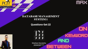 DBMS | Question Set 22 | Java Institute | Sheshan Danuksha