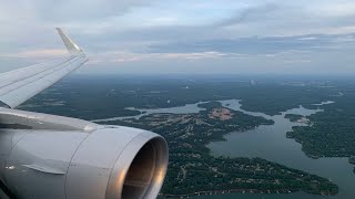 American Airlines Airbus A319 Descent and Landing into Charlotte