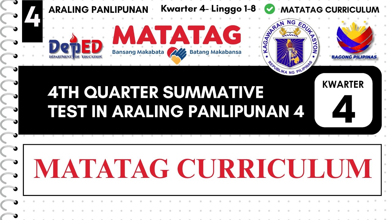 4TH QUARTER SUMMATIVE TEST IN AP 4 (W1-W8) WITH ANSWER KEY MATATAG ...