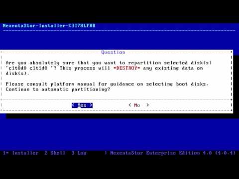 Installing NexentaStor 4 0 4 : Initial Install