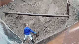 Barge Unloads 3000 Tons Of River Sand - Relaxing Video