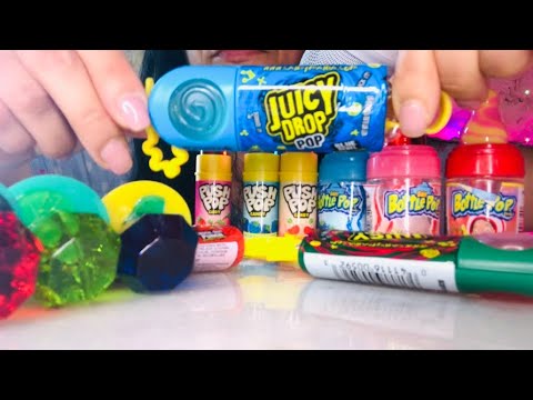 ASMR🍭🍭🍭Baby bottle Pop Candy | Ring Pop Candy | Push Pops Candy | Juicy Drop Pop tasting candy
