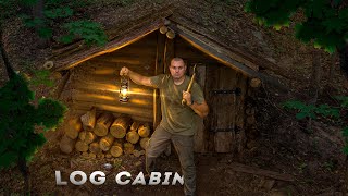 Bushcraft log cabin shelter, dreams come true, bushcraft shelter FULL SEASON, off grid living