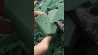 Slicing Floral Foam Chunk #shorts #crunchyasmr #satisfyingvideo #floralfoamcrushing #asmrsounds