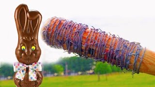Lucille is HUNGRY for GIANT Chocolate BUNNY! Easter Sunday Experiment!