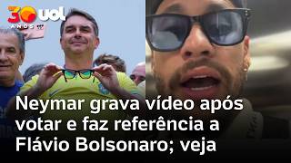Neymar grava vídeo após votar e faz referência a Flávio Bolsonaro; veja vídeo
