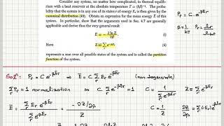 4.18 Mean energy expressed in terms of the partition function