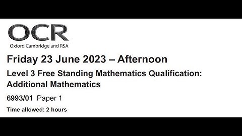 OCR additional maths GCSE 2023