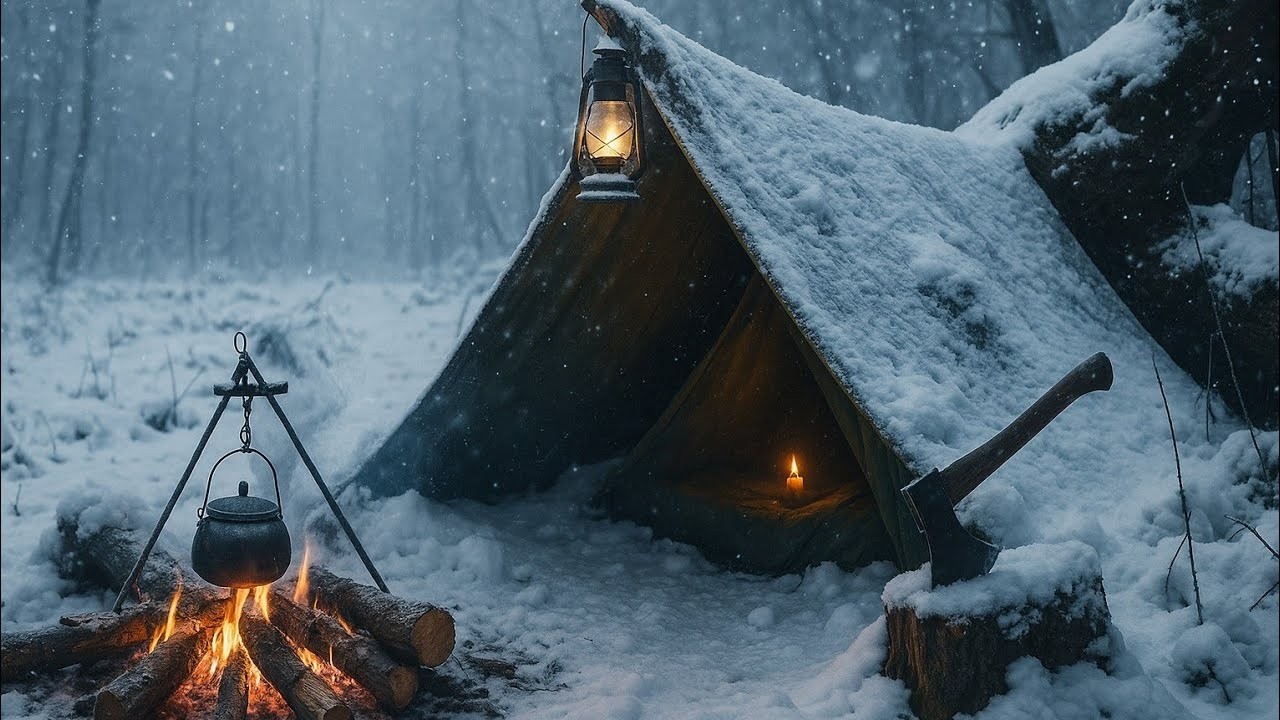 Surviving 5 Days of Winter Bushcraft in Heavy Snow & Rain at -21°C | Extreme Cold Adventure