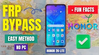 HONOR 20 Lite FRP Bypass 2023 | Easy Method | No PC