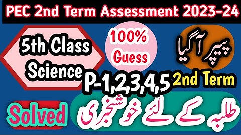 5th Class Science Original Paper 2nd term 2023 |Class 5th Science Paper School Based Assessment 2023
