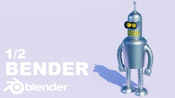 3D Modeling of Bender in Blender | Part 1 | Timelapse | Futurama
