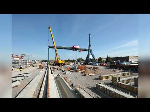 Containerterminal Dormagen II – Aufrichten Portalkran