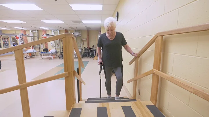 Up the Stairs with Single Point Cane