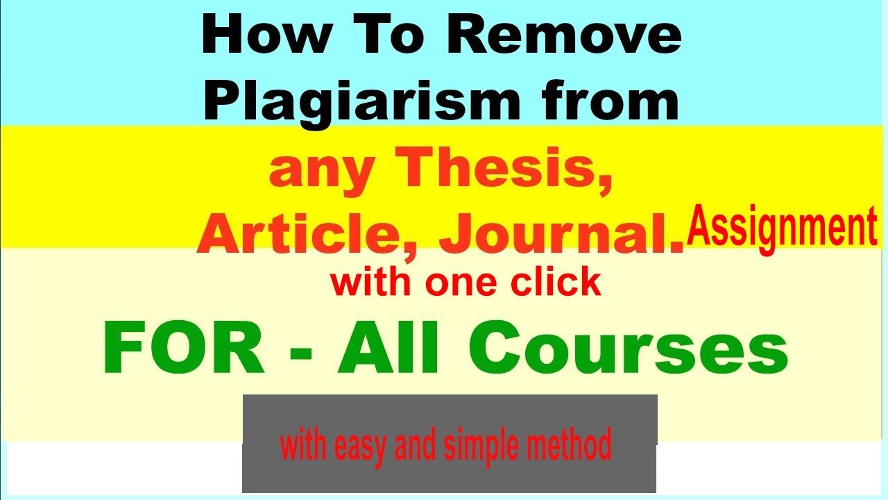Assignments without plagerism