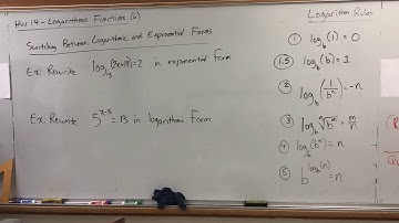 HW 16 (6) Logarithmic Functions - Switching Between Exponential and Logarithmic Forms of Equations