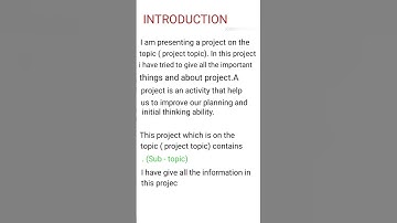 How to write introduction in english #introduction for school project #english