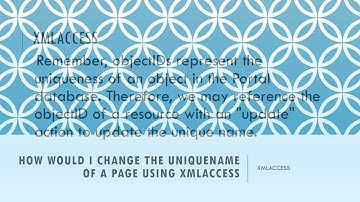 How would I change the uniquename of a page using XMLAccess