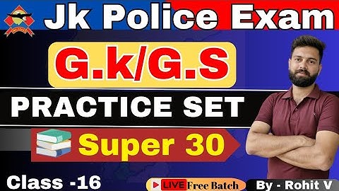Jk police constable important GK Mock Test  , jkp mcq , jkp solved paper by Rohit Verma