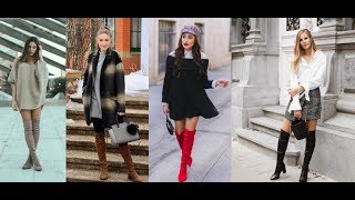 Fall 2018 & Winter 2019 Over The Knee Boot Outfits LOOKBOOK screenshot 4