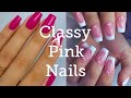 🌝A very SIMPLE & EASY ACRYLIC NAIL ART DESIGNS on PINK NAILS💅 | Quick & Classy Nails Design 2025