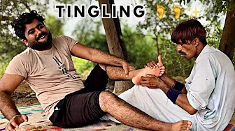 ASMR FEET TICKLISH MASSAGE MALE ( OUTSIDE MASSAGE ) | FOOT REFLEXOLOGY | LEG MASSAGE FOR RELAXATION