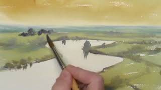 How to make an area look bright in watercolour.