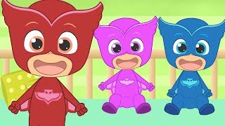 CINCO BEBÉS con Buhita de Colores | Canciones Infantiles con PJ Masks | Aprender Cantando y Bailando chords