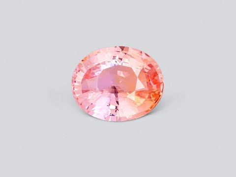 Unheated padparadscha sapphire from Sri Lanka in oval cut 4.63 carats Video  № 1