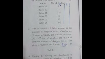 B.com(Gen/Voc) 3rd sem Examination 2022, BUSINESS STATISTICS (CDLU University)