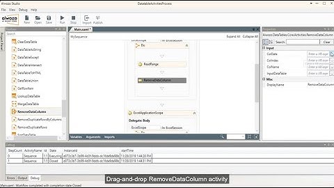 AIwozo Activity: "Remove Data Column", "Remove Data Row", "Remove Duplicate Row" & "Sort Data Table"