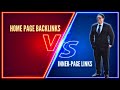 Create  backlinks to home page vs link building to internal web pages