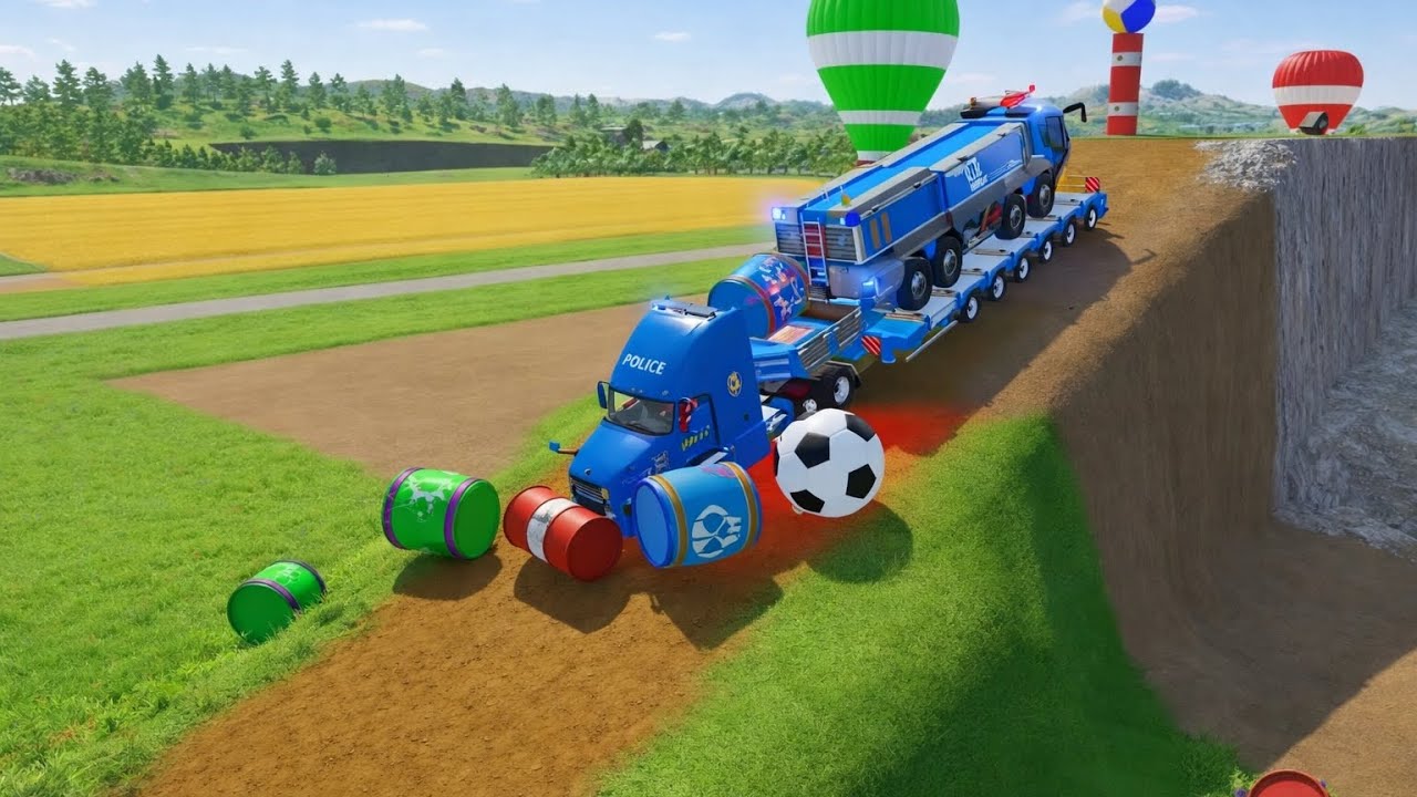 Big Trucks & Police Cars 🚛🚓 | Colors Learning for Kids | Fun Cartoon Video