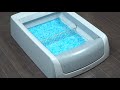 Scoopfree selfcleaning litter box with a topentry hood