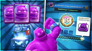 NEW ELIXIR GOLEM UNLOCKED!! 15 WIN CHALLENGE TIPS & GAMEPLAY!!