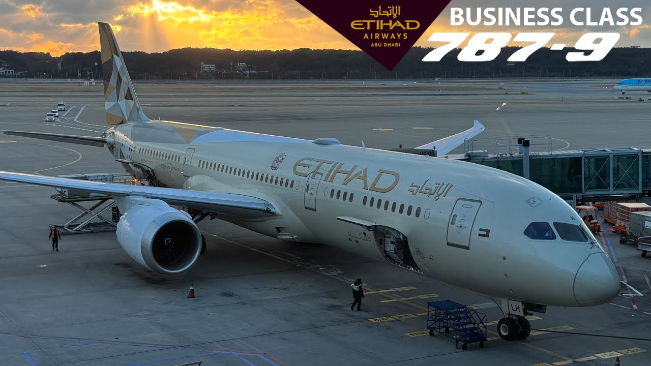 🇰🇷 Seoul ICN - Abu Dhabi AUH 🇦🇪 Business Class Etihad Airways Boeing 787-9 Dreamliner FLIGHT REPORT