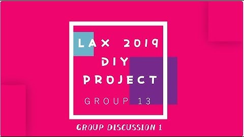 LAX 2019 DIY PROJECT (Group 13) Group Discussion 1