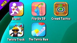 Staff!, Flip Up 3D, Crowd Tactics, Twisty Track, The Tetris Run | New Games Daily screenshot 1