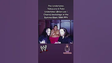 The Undertaker Yokozuna Fake Undertaker Brian Lee Chainz Backstage At The SummerSlam 1994 PPV 