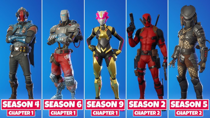 Evolution Of Fortnite Mystery Skins Chapter 1 Season 1 Chapter 2 Season 5 Youtube
